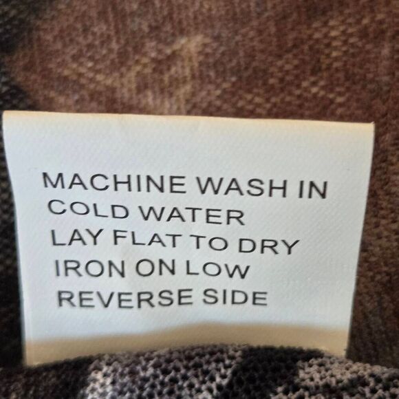 Whispers Womens Open Front Gray Black Print Mesh Cardigan Duster Top Large - Picture 9 of 10